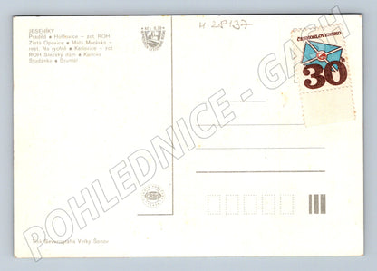 Pohlednice Jeseníky koláž s mapou (M28137)