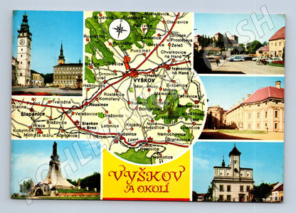 Pohlednice Vyškov a okolí mapa koláž (M28143)
