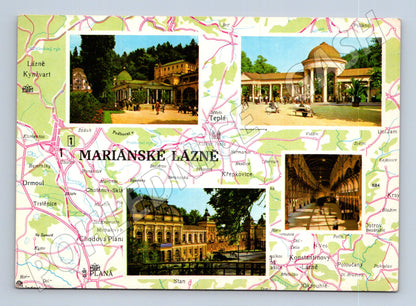 Pohlednice Mariánské Lázně multiview mapa (M28145)
