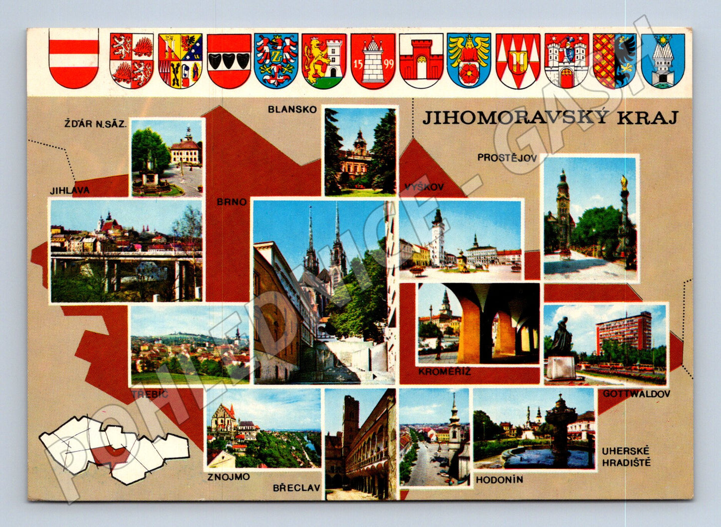 Pohlednice Jihomoravský kraj města 1983 (M28147)
