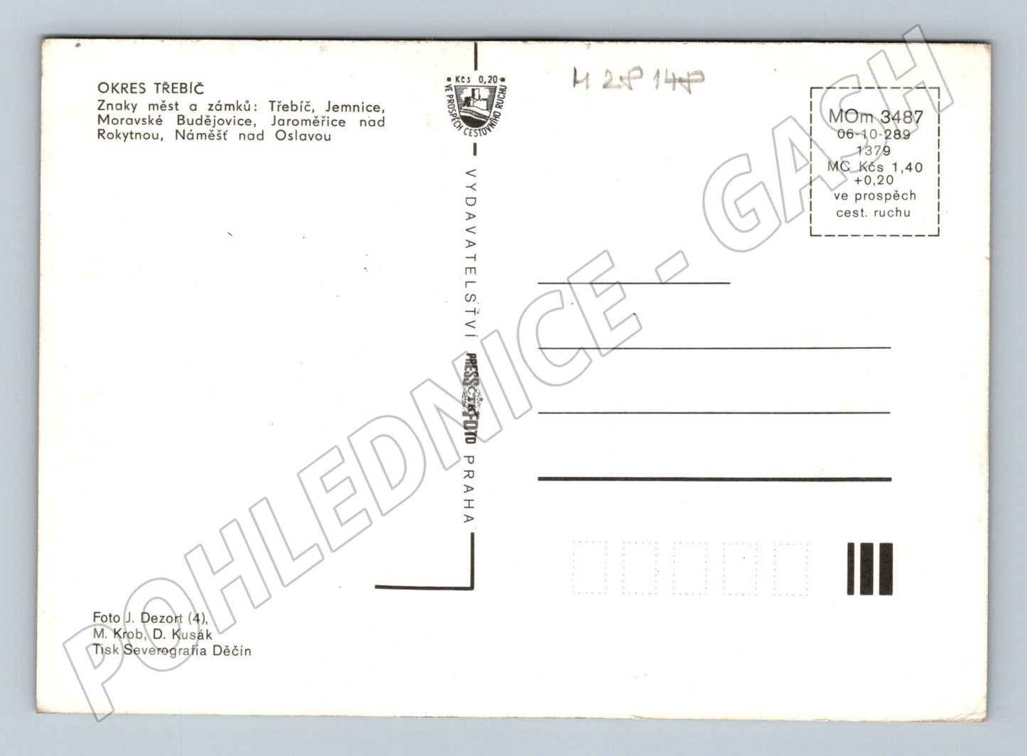 Pohlednice Třebíčsko koláž měst a zámků 1979 (M28148)