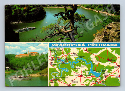 Pohlednice Vranovská přehrada hrad Bítov 1987 (M28152)