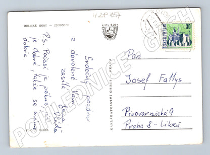Pohlednice Zdobnice Orlické hory kostel údolí 194x (M28154)