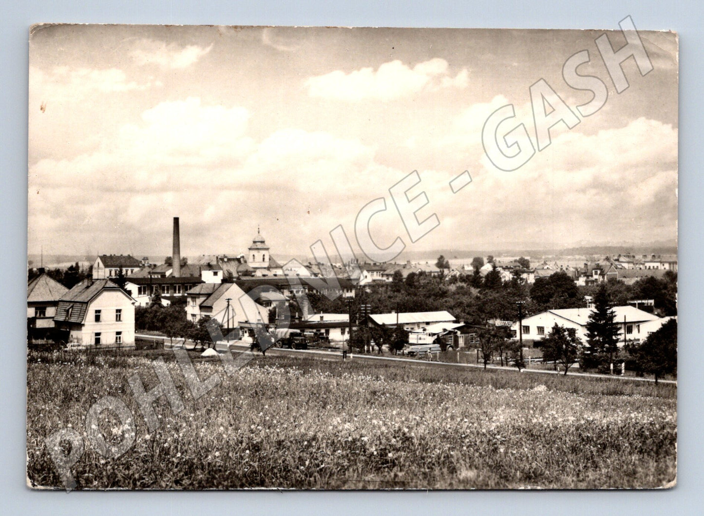 Pohlednice Holice panorama města 1947 (M28156)