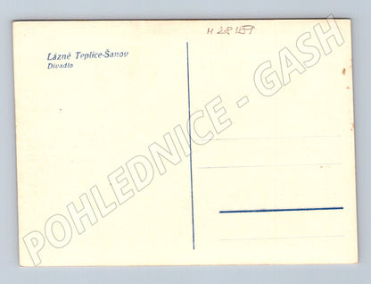 Pohlednice Teplice-Šanov Divadlo a fontána (M28159)