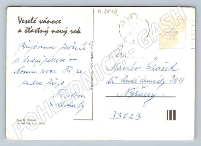 Postcard candles and apples Christmas 1981 (M2816)