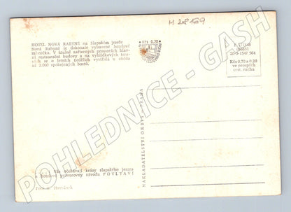 Pohlednice Nová Rabyně Slapské jezero hotel interiér 1947 (M28169)