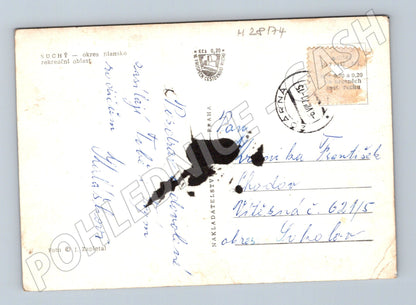 Pohlednice Suchý okres Blansko rekreační oblast jezero 1950s (M28174)