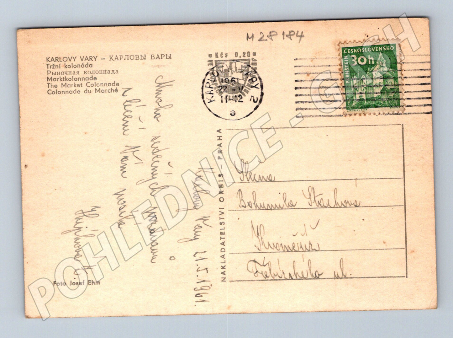 Pohlednice Karlovy Vary Tržní kolonáda 1961 (M28184)