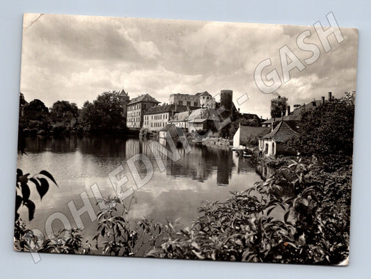Pohlednice Jindřichův Hradec zámek přes Malý Vajgar 1973 (M28189)