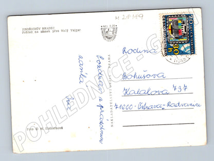 Pohlednice Jindřichův Hradec zámek přes Malý Vajgar 1973 (M28189)