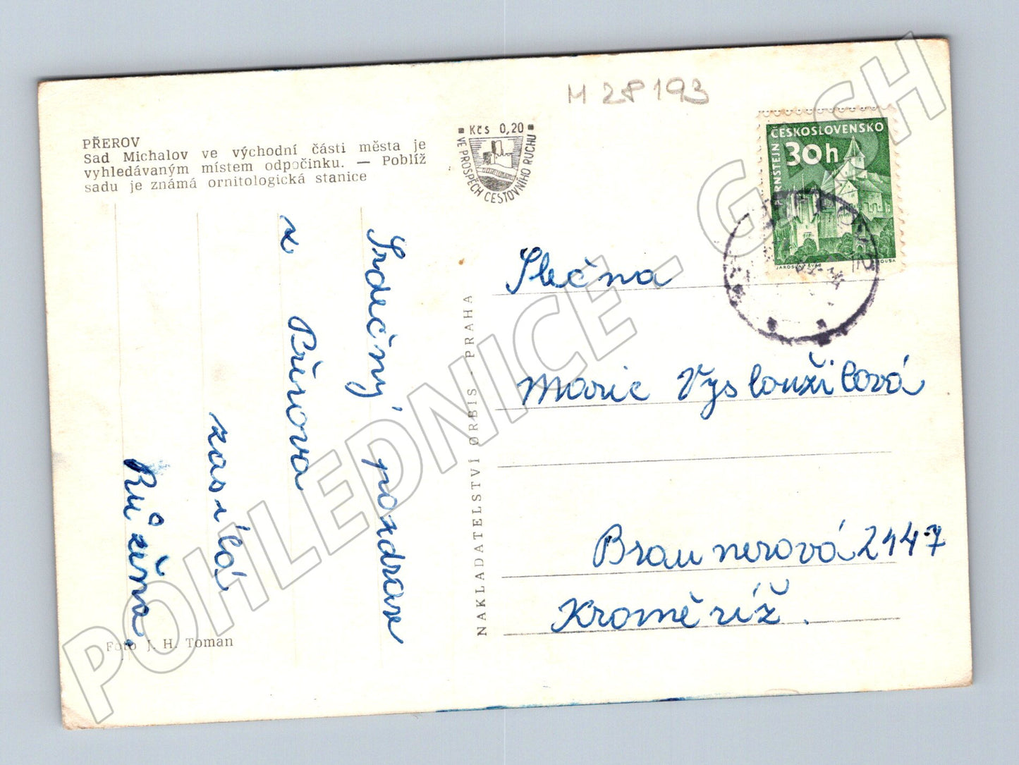 Pohlednice Přerov Sady Michalov bazén a pavilonek 194x (M28193)