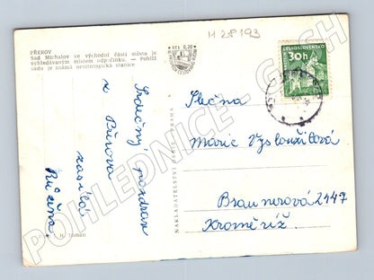 Pohlednice Přerov Sady Michalov bazén a pavilonek 194x (M28193)
