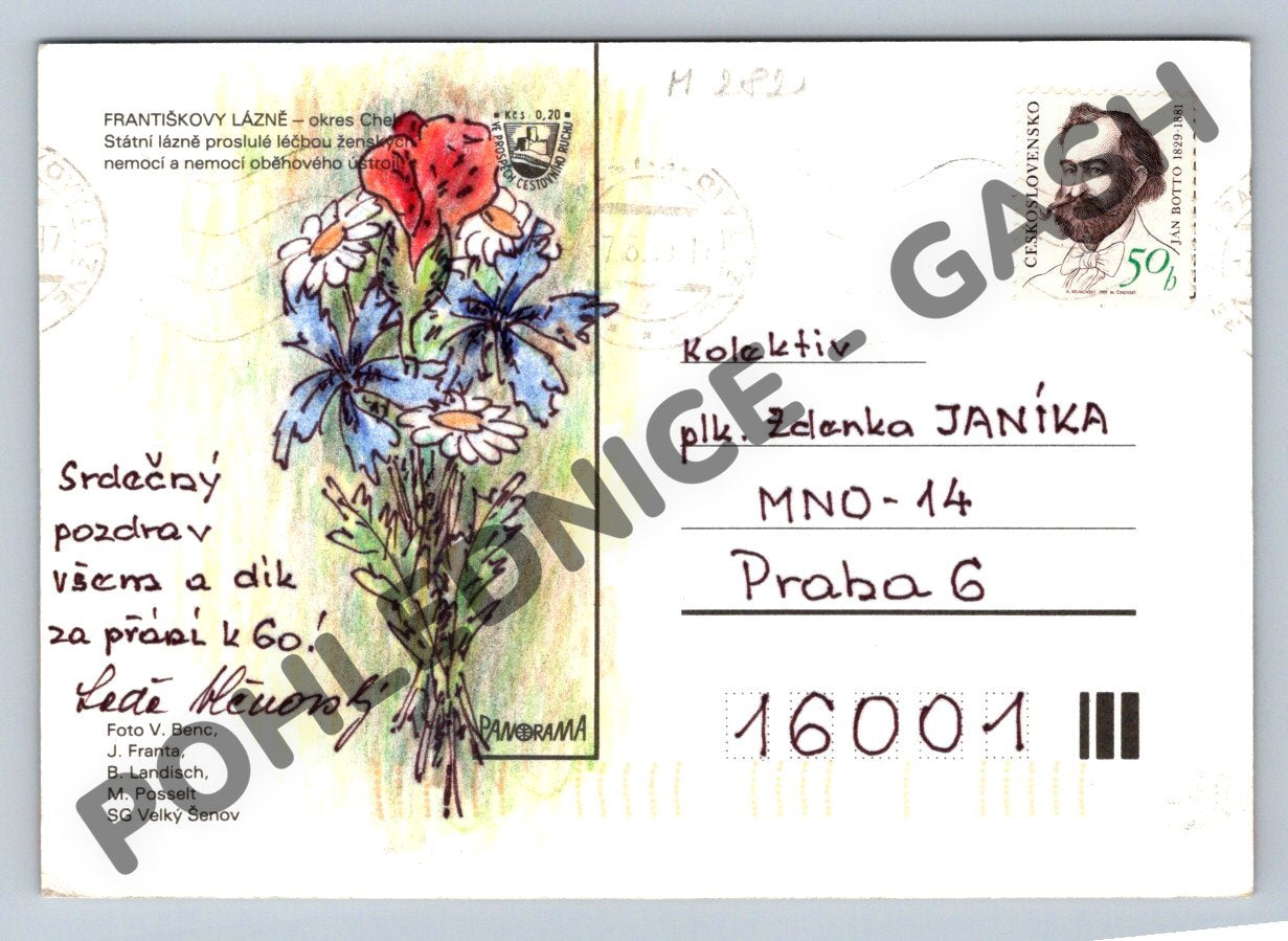 Pohlednice Františkovy Lázně – vícezáběrová pohlednice (M282)