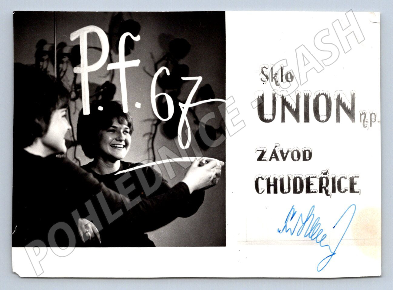 Postcard PF 67 Glass UNION Chudeřice New Year's motif (M2820)