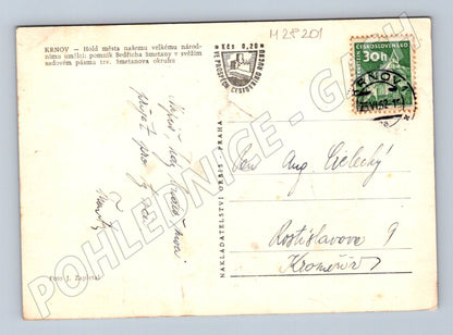 Pohlednice Krnov pomník Bedřicha Smetany 1944 (M28201)