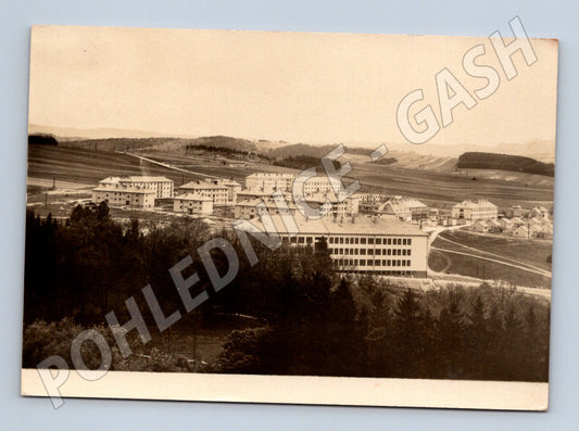 Pohlednice Slavičín nové sídliště Osmiletá střední škola 1957 (M28221)