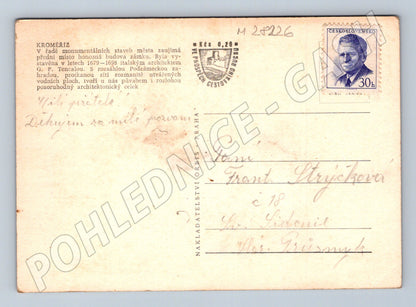 Pohlednice Kroměříž zámek s odrazem ve vodě (M28226)