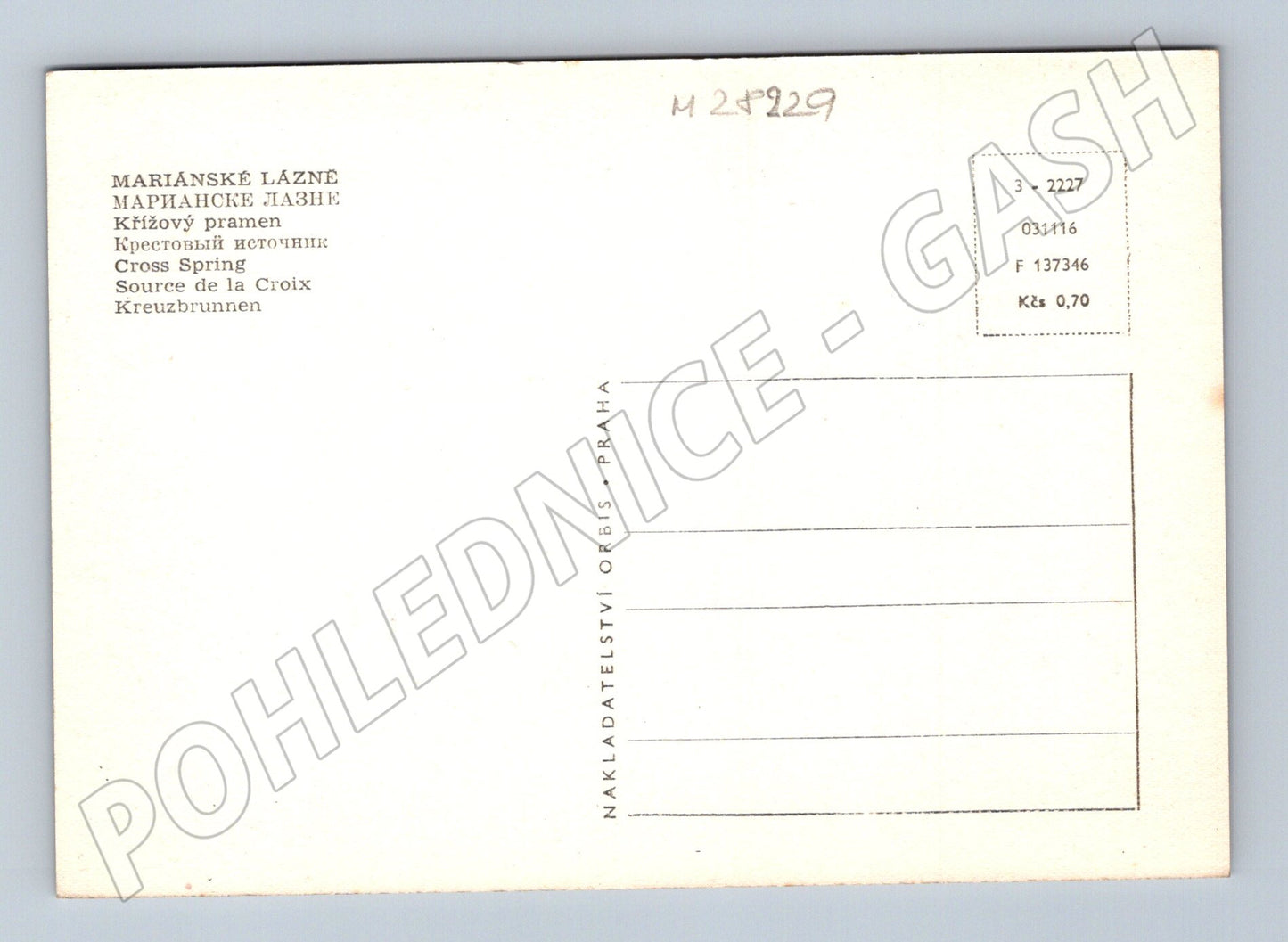 Pohlednice Mariánské Lázně Křížový pramen kolonáda (M28229)
