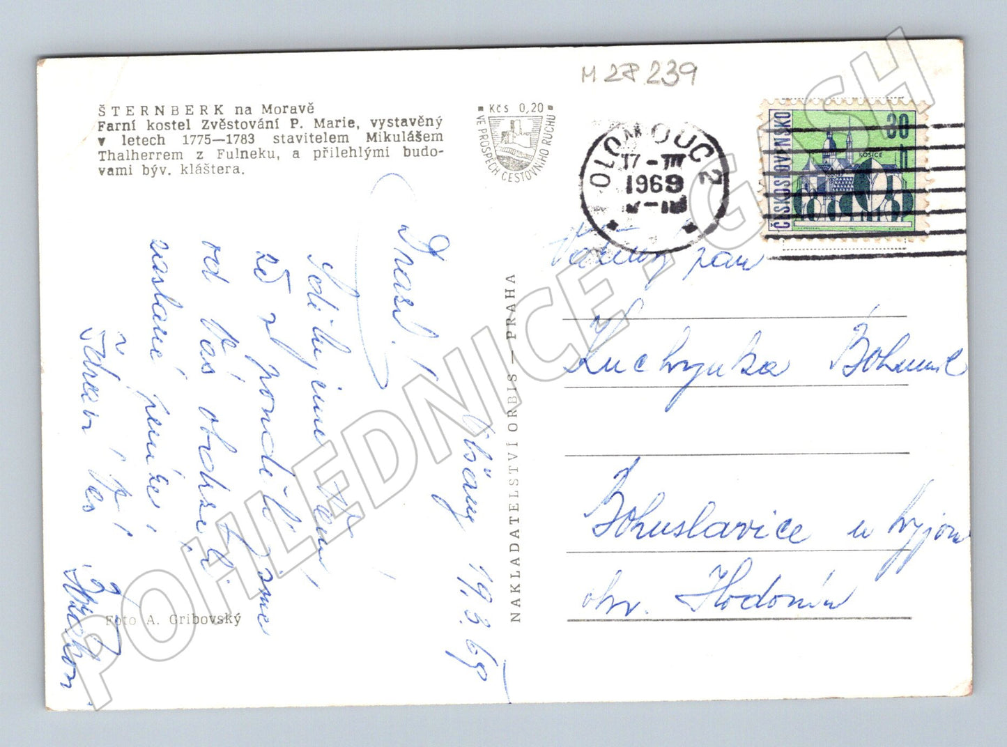 Pohlednice Šternberk kostel sv. Marie 1969 (M28239)