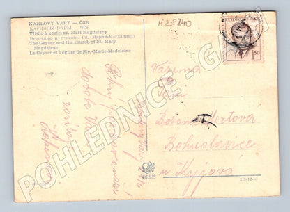 Karlovy Vary Vřídlo a kostel sv. Maří Magdaleny 1950 (M28240)