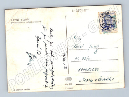 Pohlednice Jeseník Priessnitzovy léčebné ústavy 1955 (M28245)