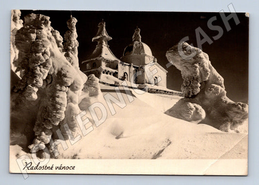 Pohlednice Radhošť kaple v zimě 1956 (M28248)
