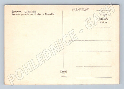 Pohlednice Domažlicko Hrádek Kozinův pomník (M28258)