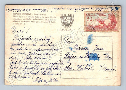 Pohlednice Hradec Králové hotel Bystrica 1940 (M28263)