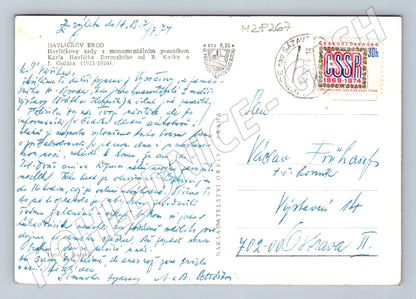 Pohlednice Havlíčkův Brod pomník Havlíčka 1975 (M28267)