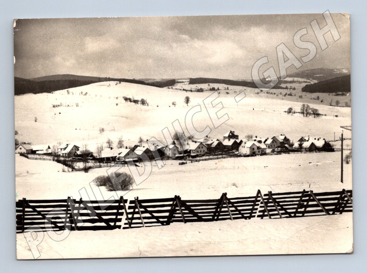Pohlednice Zdíkov Šumava zimní krajina 1948 (M28277)