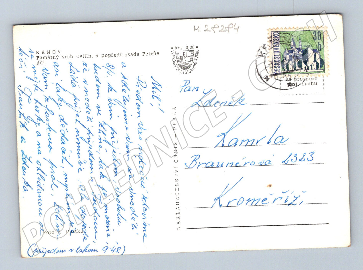 Pohlednice Krnov Cvilín Petrův důl 1948 (M28284)