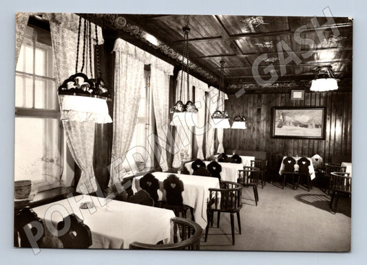 Pohlednice Krkonoše Petrova bouda interiér jídelny 1969 (M28290)