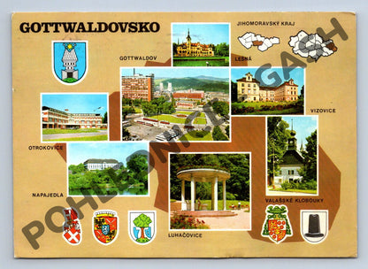Pohlednice Gottwaldovsko – koláž míst okresu Zlín (M283)