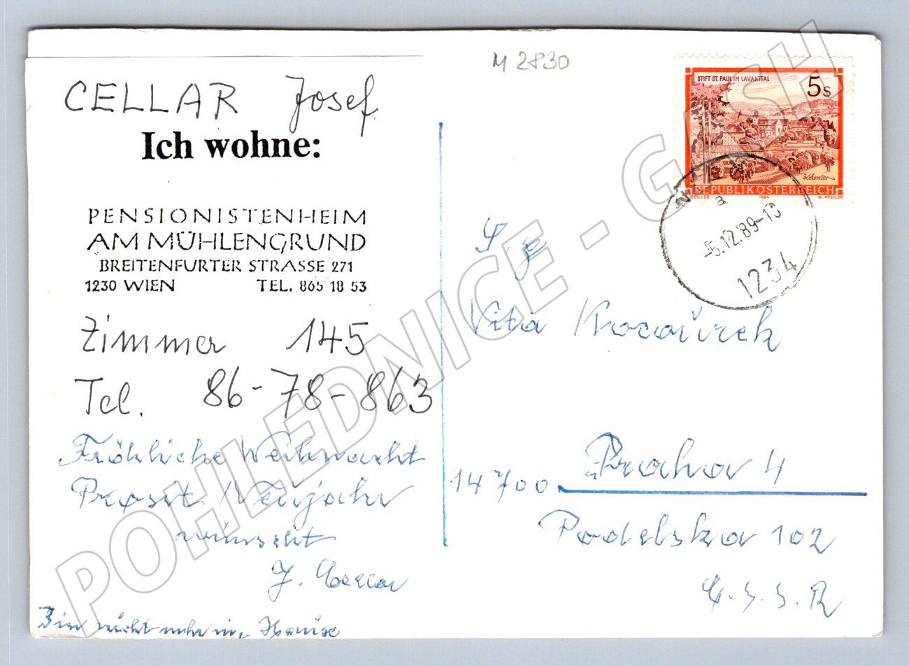 Postcard with children's motif and snowy landscape (M2830)