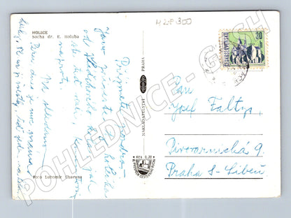 Pohlednice Holice socha Dr. Emila Holuba 1950s (M28300)
