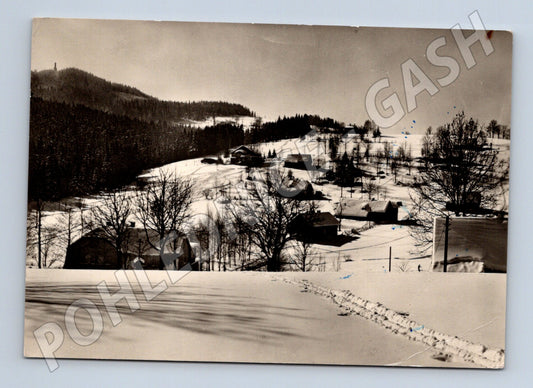Pohlednice Kořenov Jizerské Hory zasněžená krajina 1969 (M28301)
