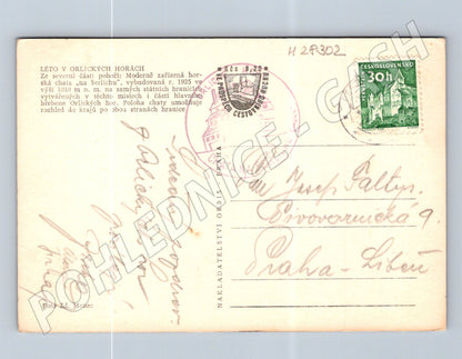 Pohlednice Orlické hory chata Šerlich 1930s (M28302)