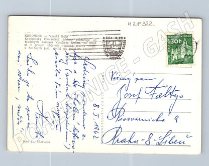 Pohlednice Krkonoše Vysoké Kolo zimní krajina 1962 (M28322)