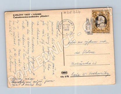 Pohlednice Karlovy Vary Kolonáda 1956 (M28324)