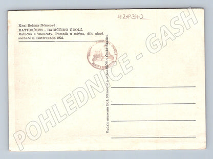 Pohlednice Ratibořice Babiččino údolí pomník 1922 (M28342)