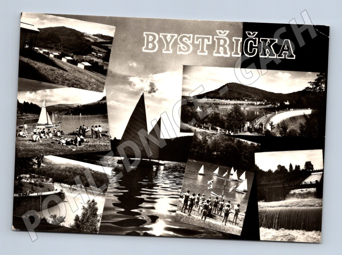 Pohlednice Bystřička přehrada lodě 1976 (M28355)