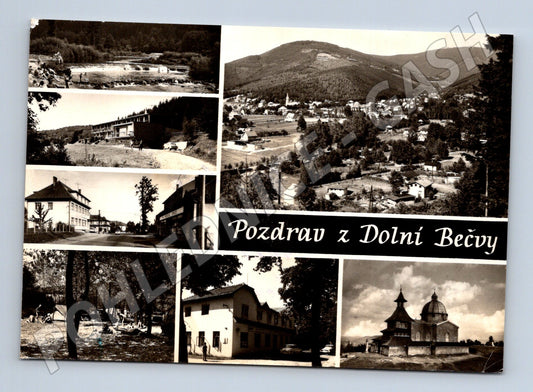 Pohlednice Dolní Bečva pohledy camp bazén kostel (M28356)