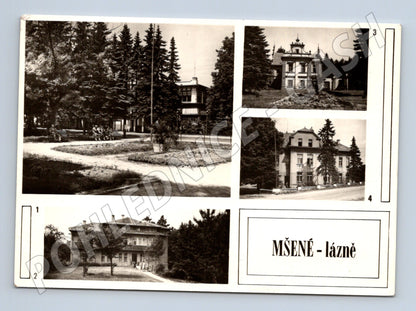 Pohlednice Mšené lázně Lázenský park a domy (M28358)