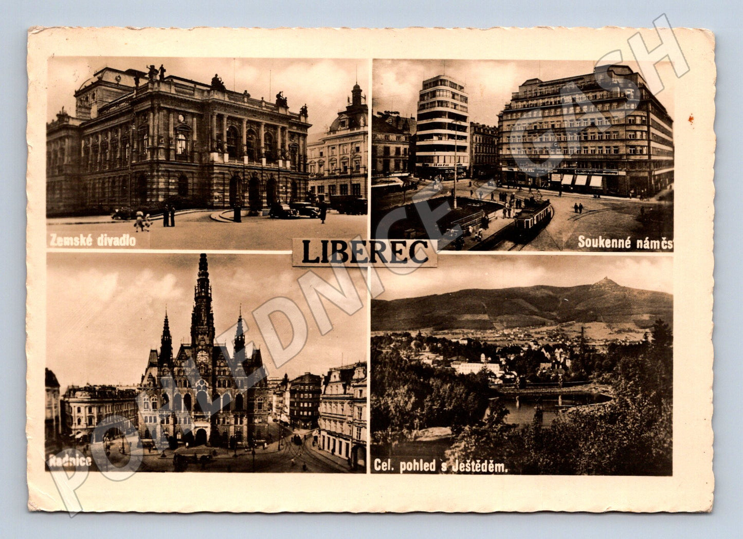 Pohlednice Liberec více záběrů 1940s (M28363)