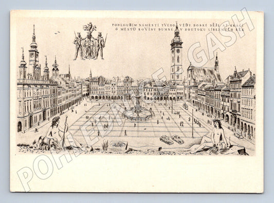 Pohlednice Městské náměstí kresba Cyril Bouda (M28367)