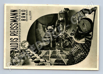 Pohlednice Brno Alois Reissmann velkoobchod vínem 193X (M28375)
