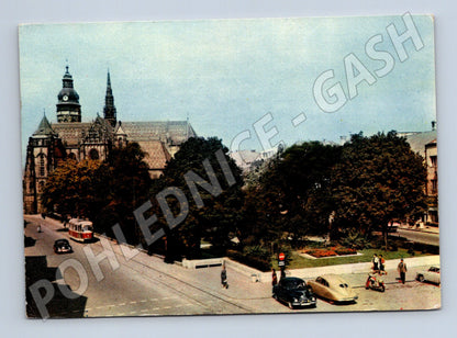 Pohlednice Slovensko Košice Dóm s tramvají 1968 (M28383)