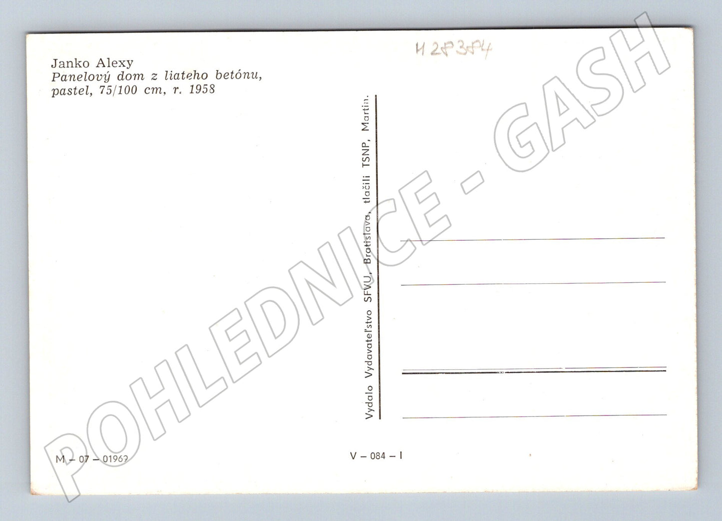 Pohlednice Slovensko Janko Alexy Panelový dům stavba 1958 (M28384)