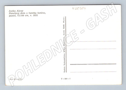 Pohlednice Slovensko Janko Alexy Panelový dům stavba 1958 (M28384)
